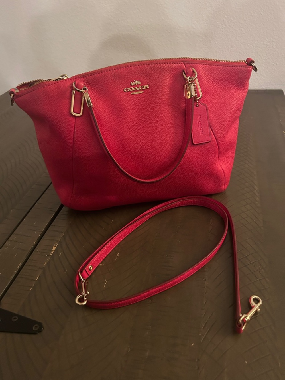 Coach Pink Pebbled Leather Kelsey Satchel No. A1580-F34493 - Picture 5 of 10